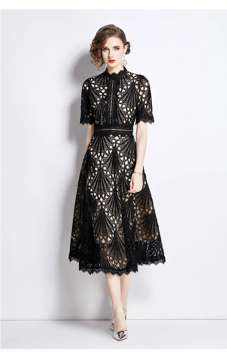 Vestido de Renda Longo Vintage Cosday