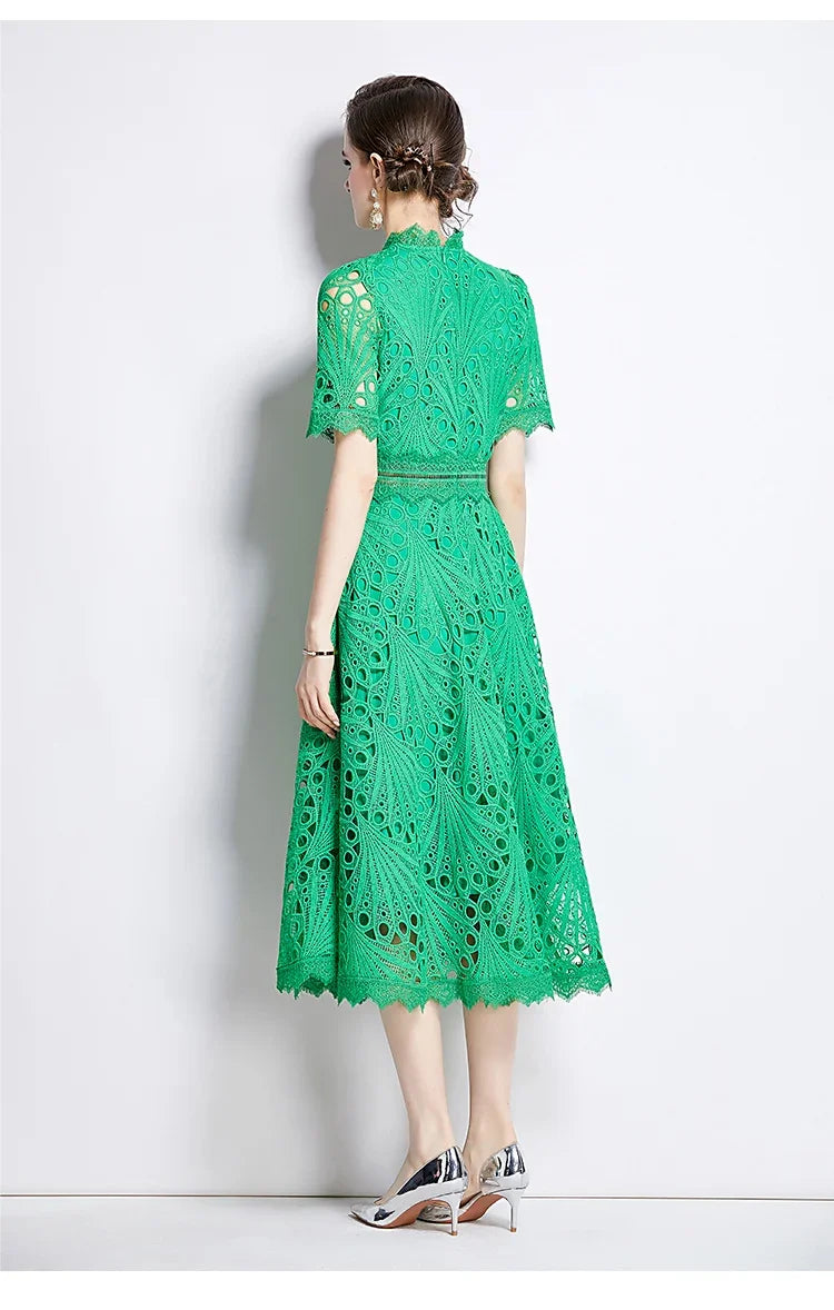 Vestido de Renda Longo Vintage Cosday