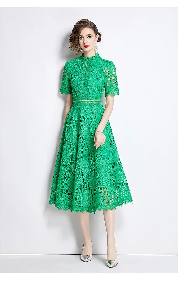 Vestido de Renda Longo Vintage Cosday