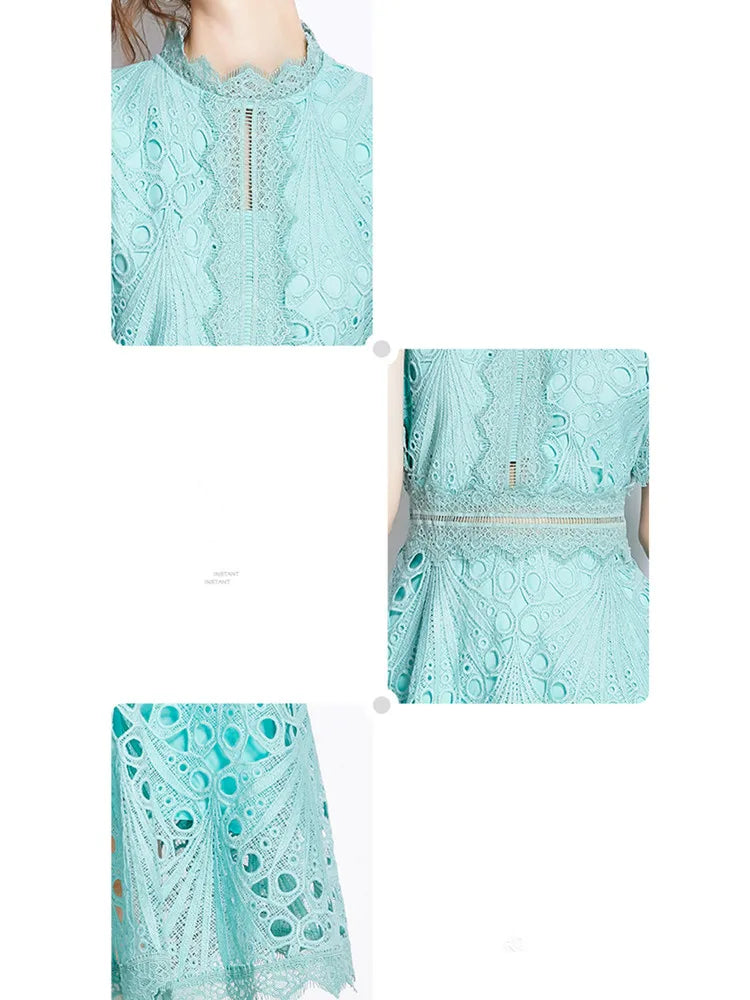 Vestido de Renda Longo Vintage Cosday