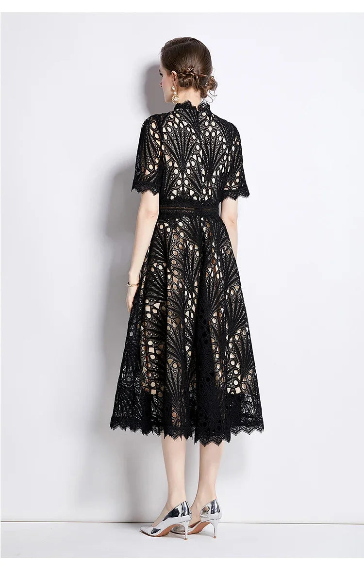 Vestido de Renda Longo Vintage Cosday