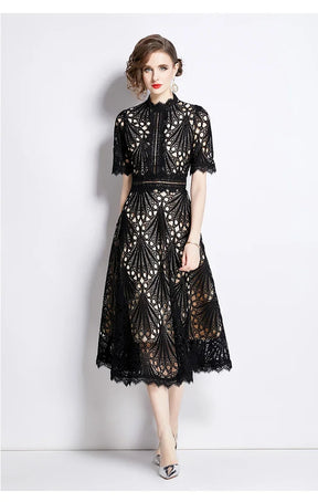 Vestido de Renda Longo Vintage Cosday